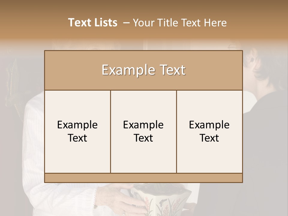 Attractive Senior Woman Receiving Gift Of Bamboo Plant At Front Door PowerPoint Template