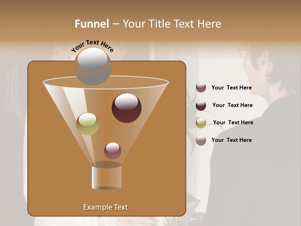 Attractive Senior Woman Receiving Gift Of Bamboo Plant At Front Door PowerPoint Template