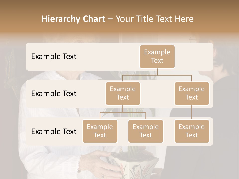 Attractive Senior Woman Receiving Gift Of Bamboo Plant At Front Door PowerPoint Template