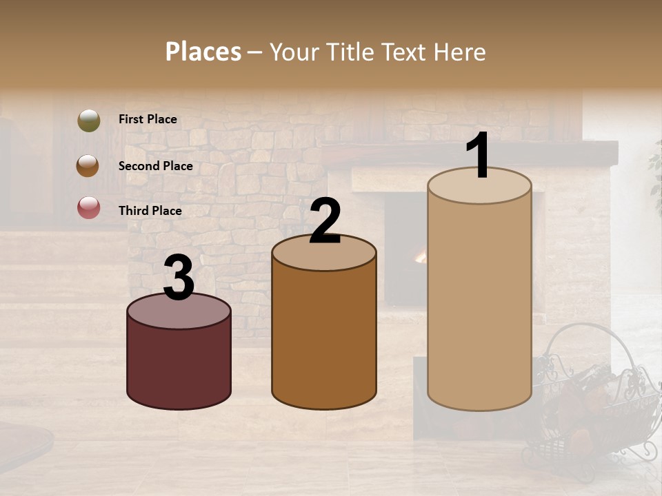 Fire Place In Living Room PowerPoint Template