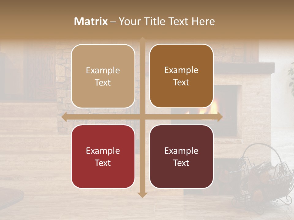 Fire Place In Living Room PowerPoint Template