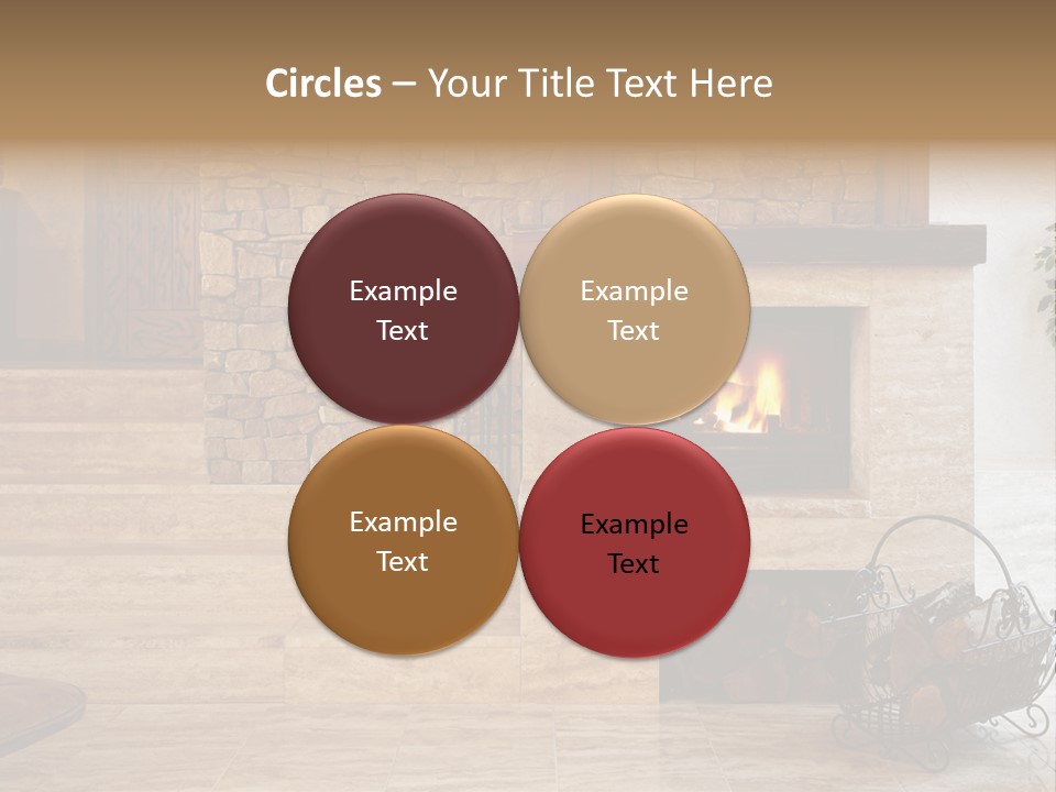 Fire Place In Living Room PowerPoint Template