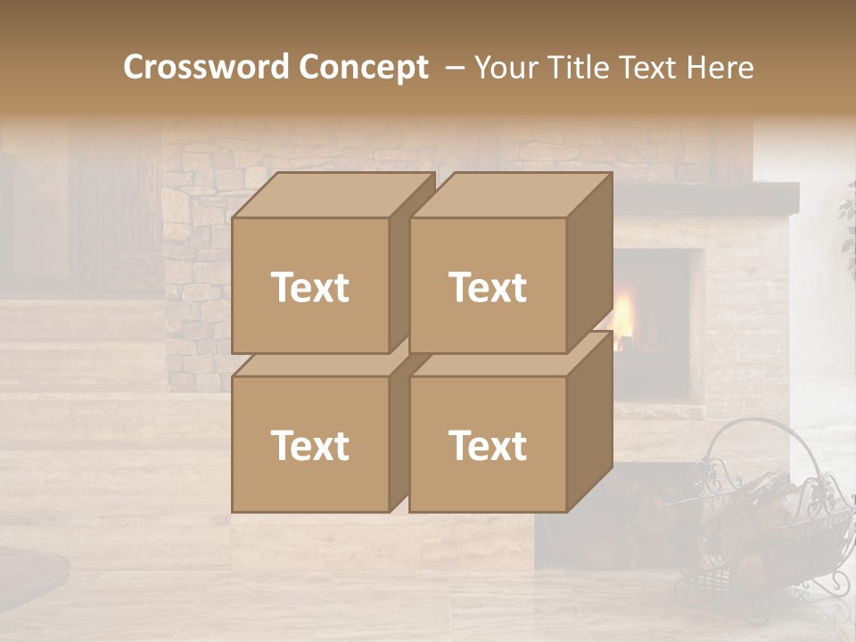 Fire Place In Living Room PowerPoint Template