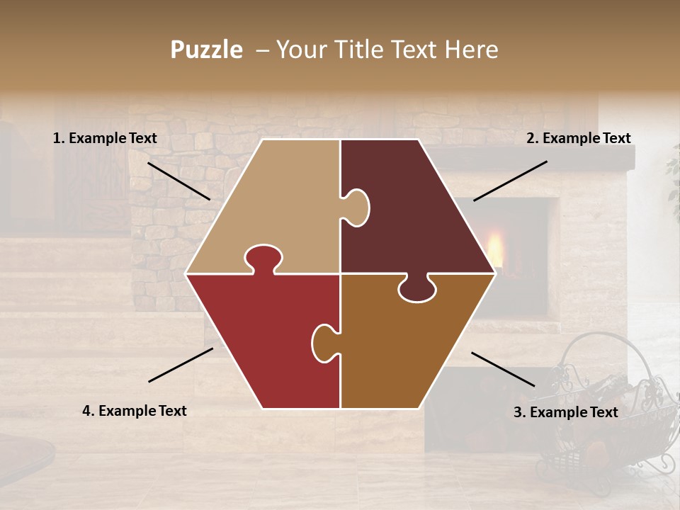 Fire Place In Living Room PowerPoint Template