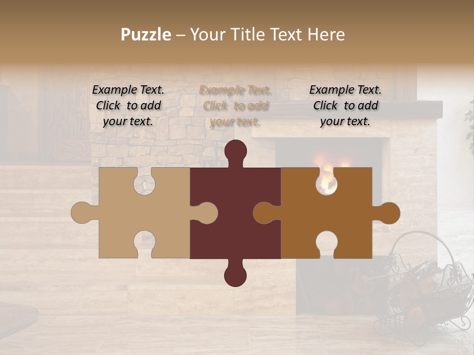 Fire Place In Living Room PowerPoint Template