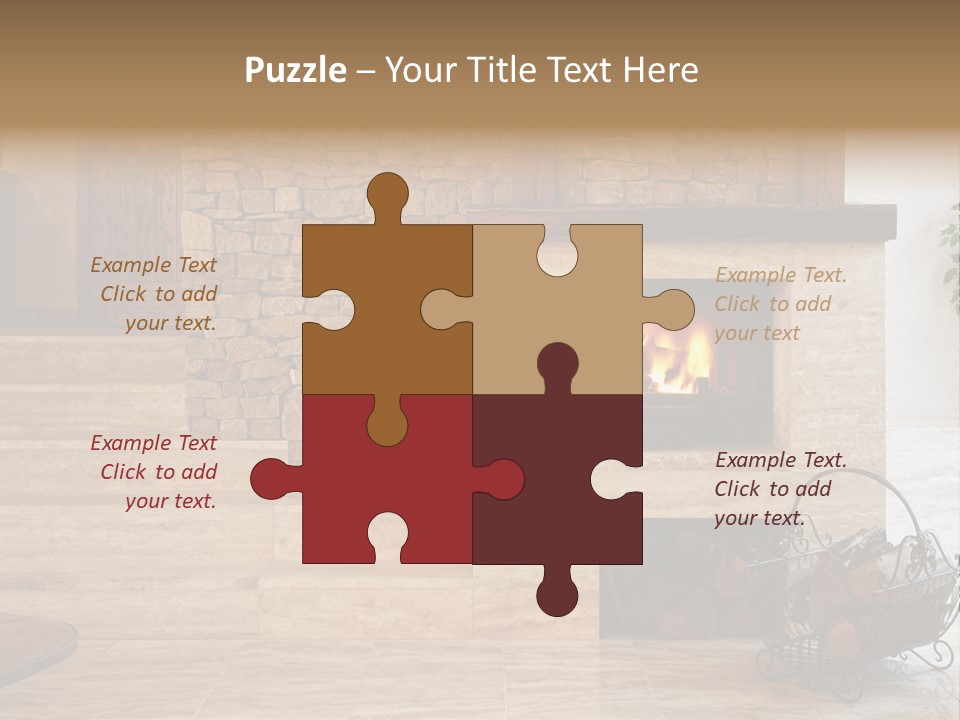 Fire Place In Living Room PowerPoint Template