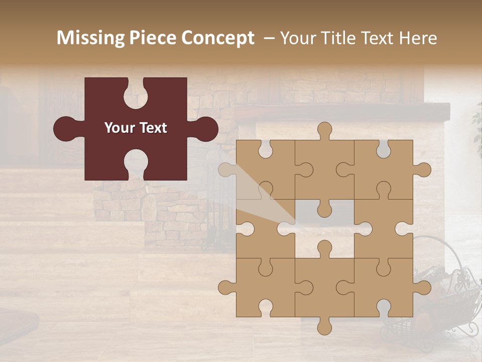 Fire Place In Living Room PowerPoint Template