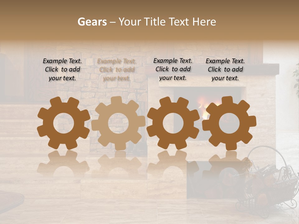 Fire Place In Living Room PowerPoint Template