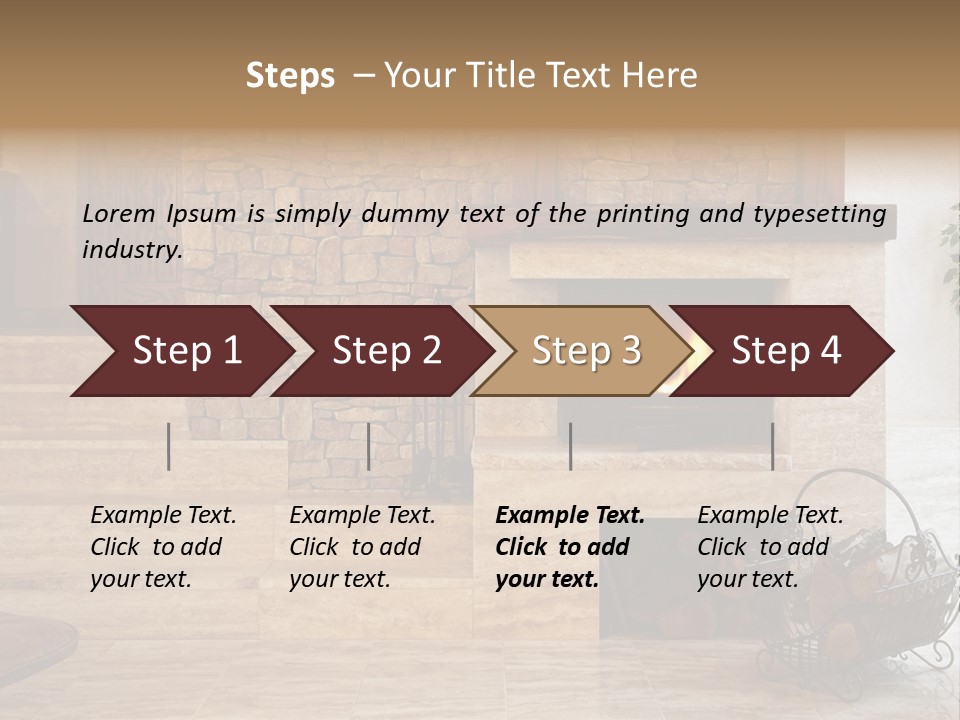 Fire Place In Living Room PowerPoint Template