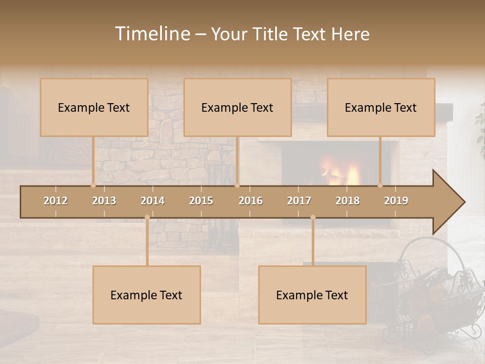 Fire Place In Living Room PowerPoint Template