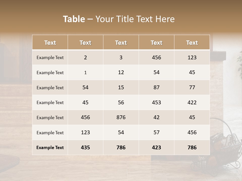 Fire Place In Living Room PowerPoint Template