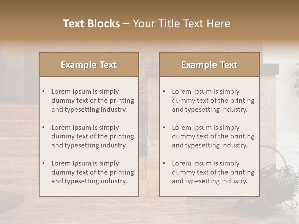 Fire Place In Living Room PowerPoint Template