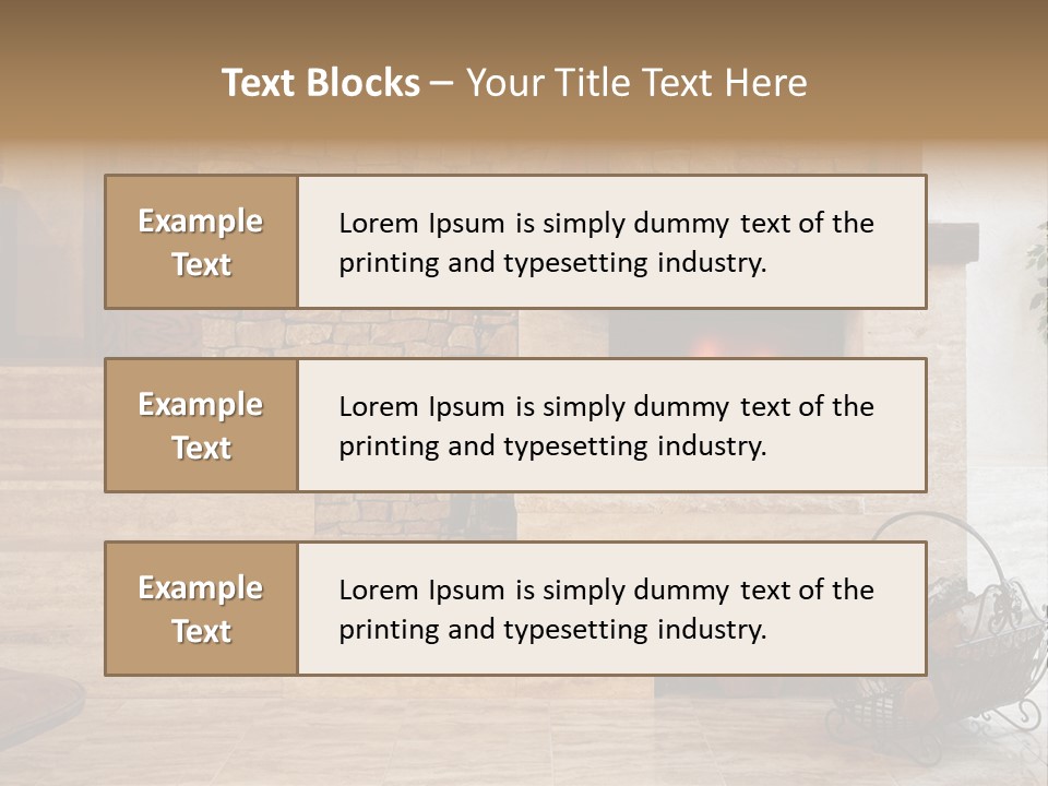 Fire Place In Living Room PowerPoint Template