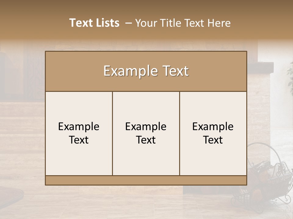 Fire Place In Living Room PowerPoint Template