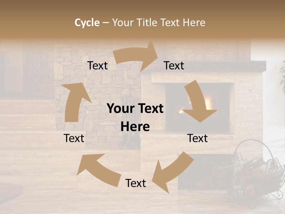 Fire Place In Living Room PowerPoint Template
