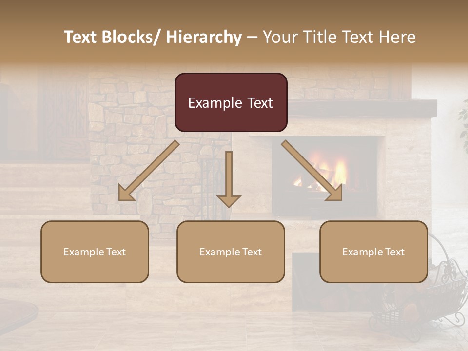 Fire Place In Living Room PowerPoint Template