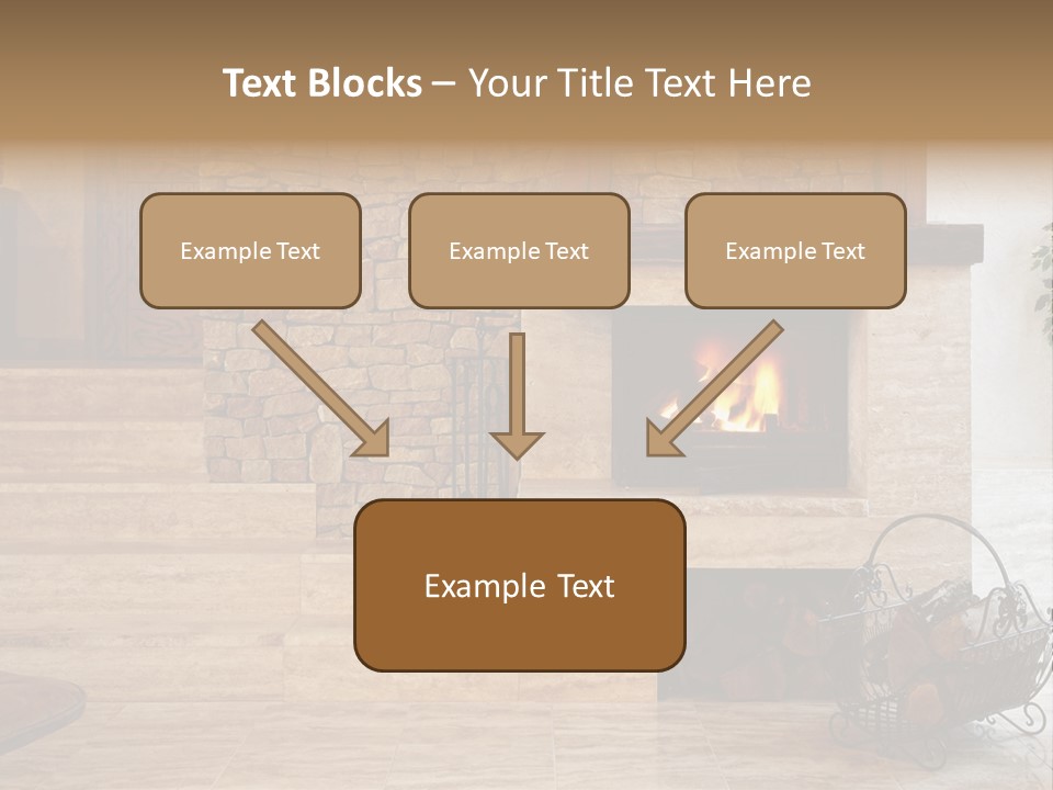Fire Place In Living Room PowerPoint Template