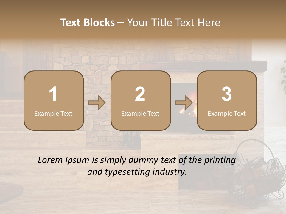 Fire Place In Living Room PowerPoint Template