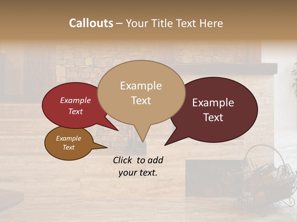 Fire Place In Living Room PowerPoint Template