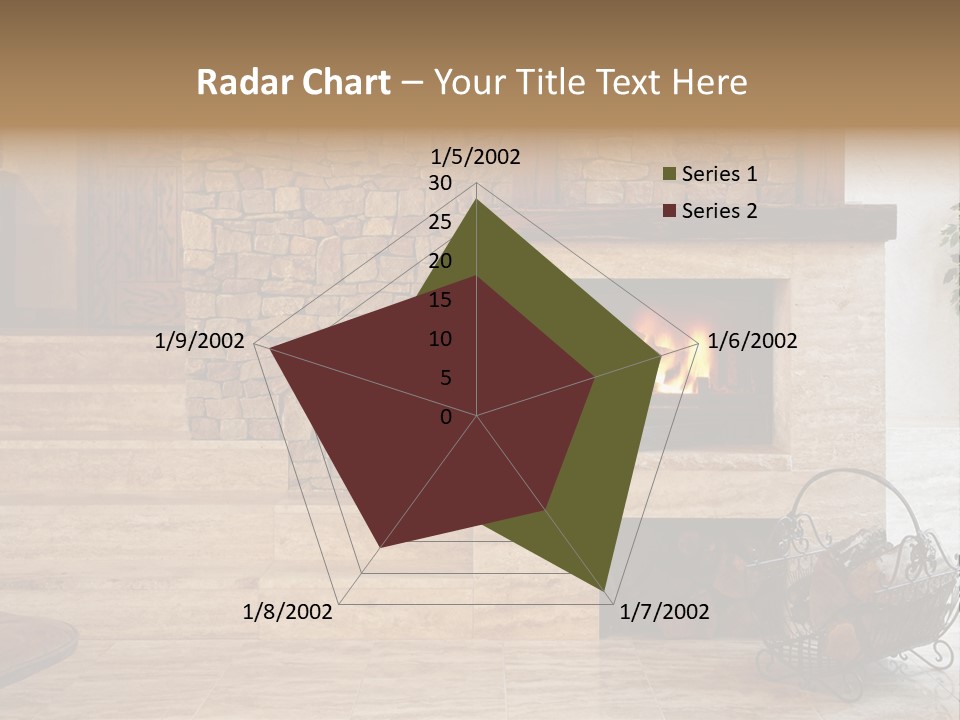 Fire Place In Living Room PowerPoint Template