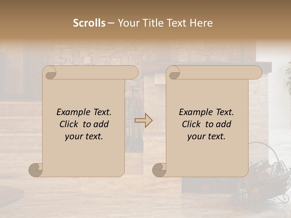 Fire Place In Living Room PowerPoint Template