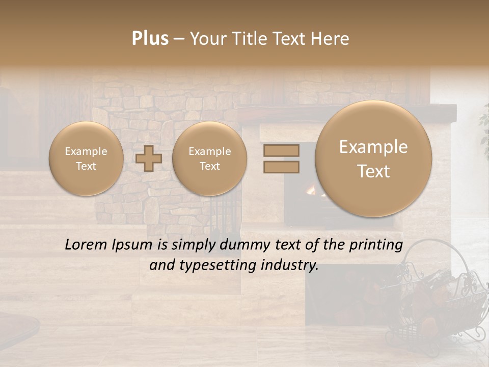 Fire Place In Living Room PowerPoint Template