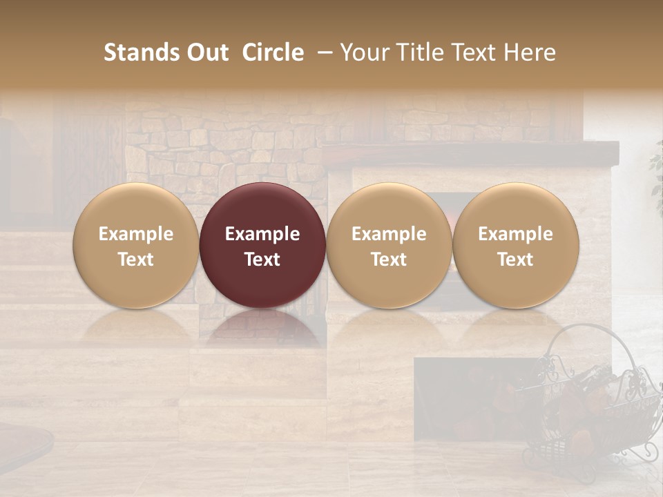 Fire Place In Living Room PowerPoint Template