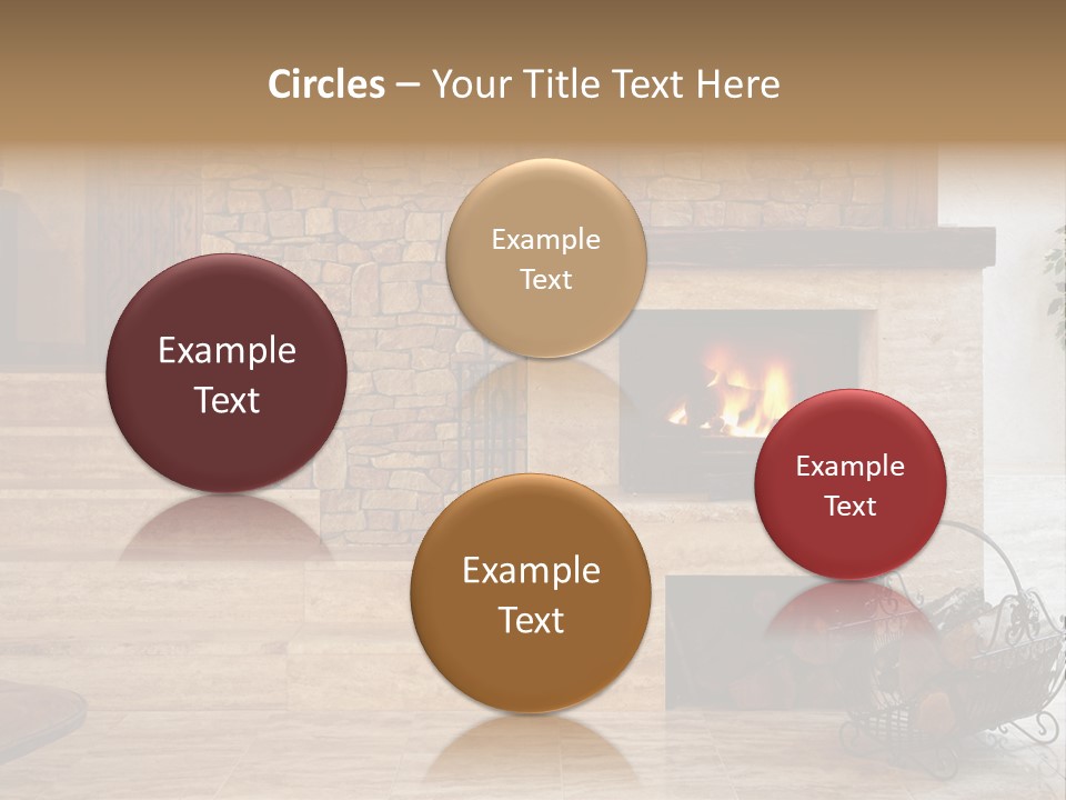 Fire Place In Living Room PowerPoint Template