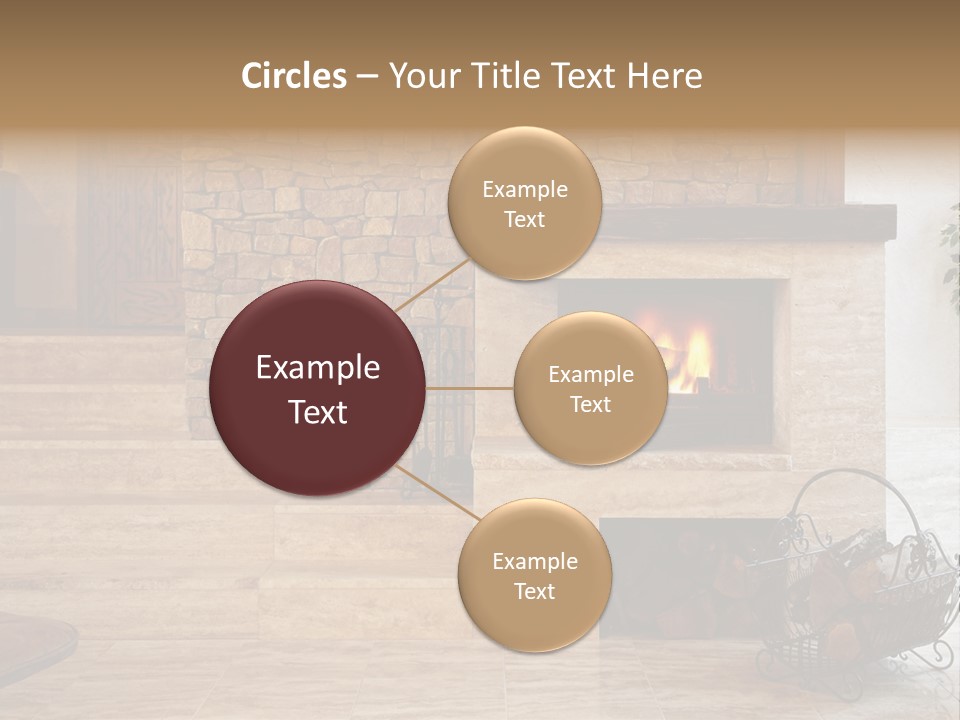 Fire Place In Living Room PowerPoint Template