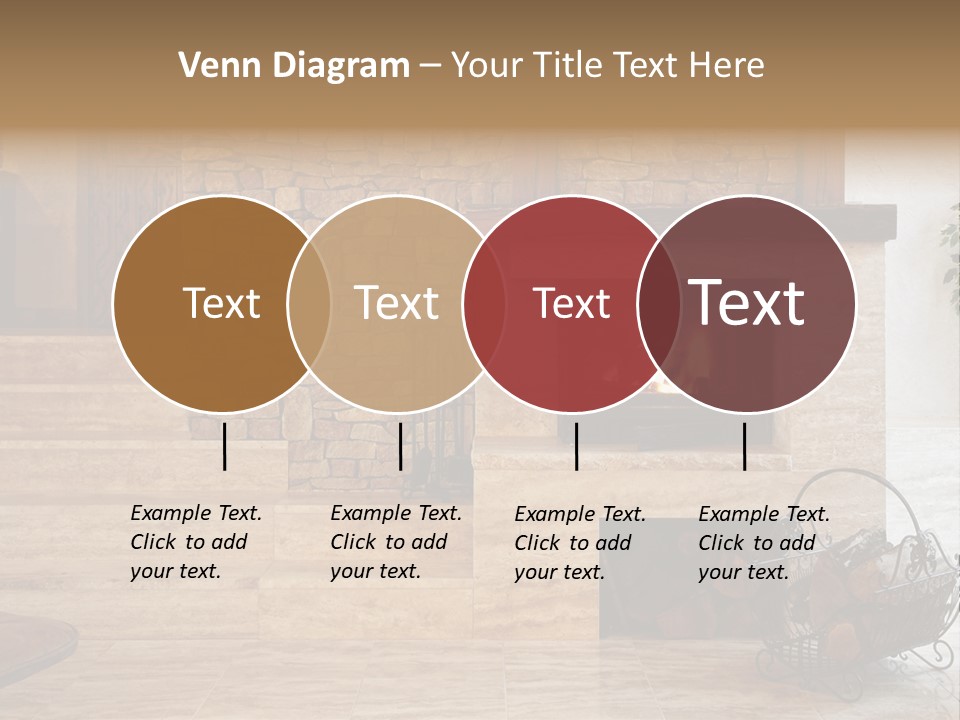 Fire Place In Living Room PowerPoint Template