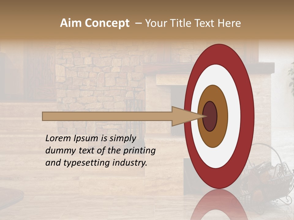 Fire Place In Living Room PowerPoint Template