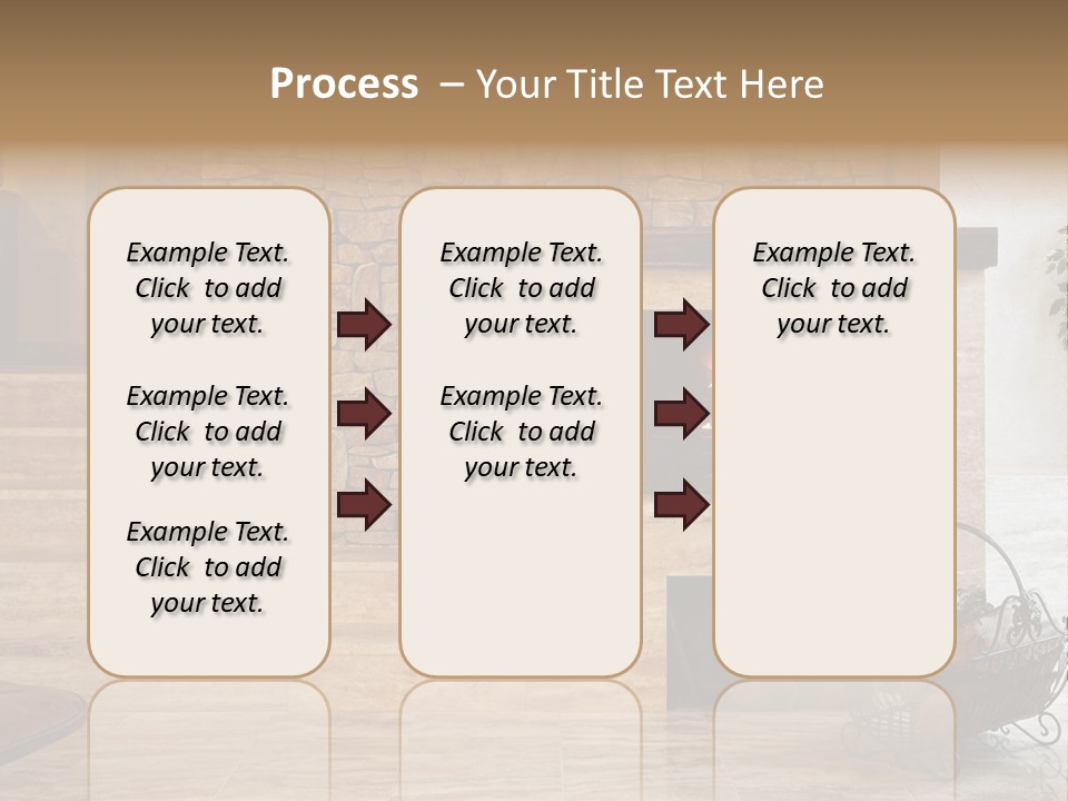 Fire Place In Living Room PowerPoint Template