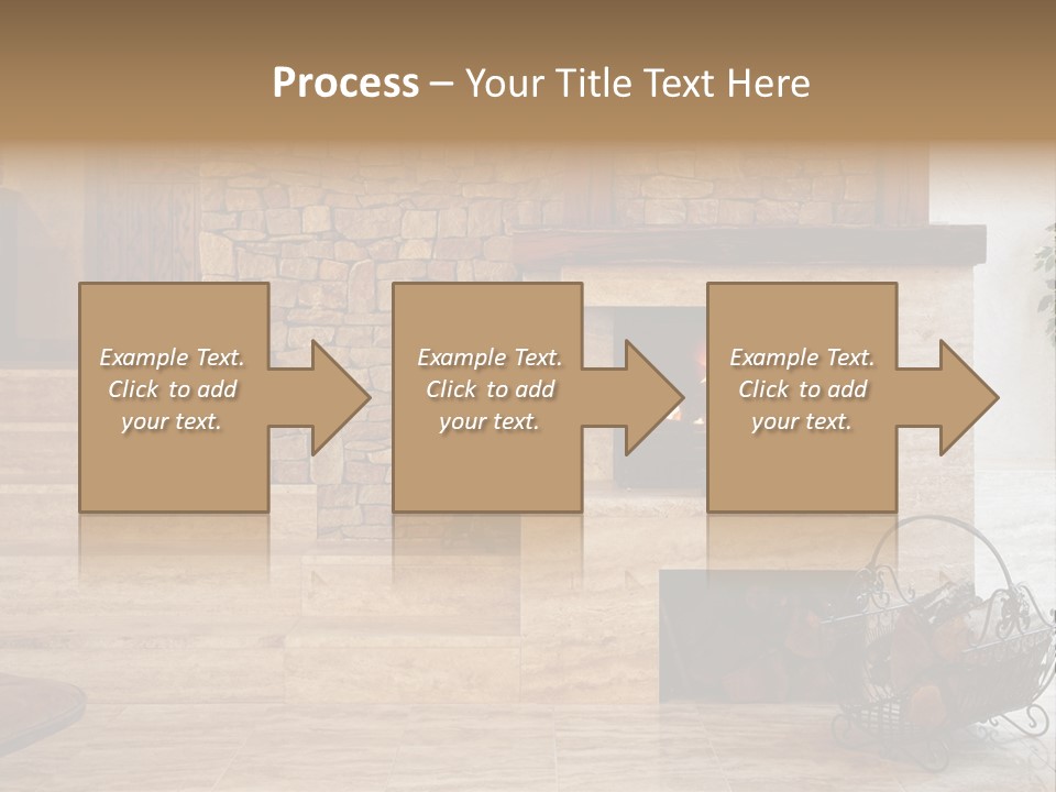Fire Place In Living Room PowerPoint Template