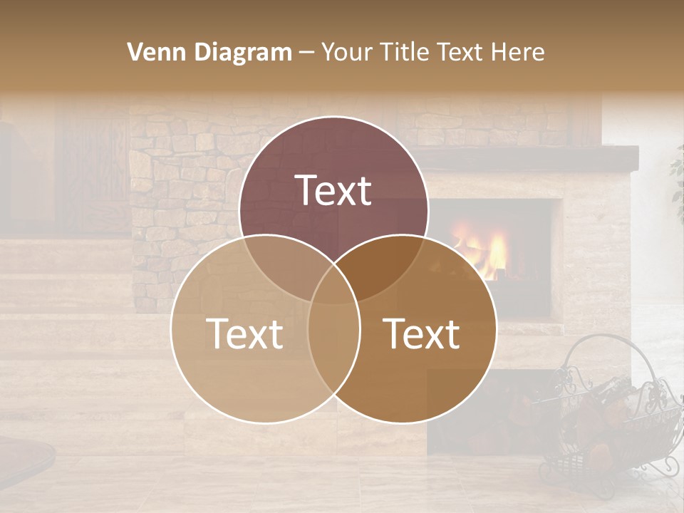 Fire Place In Living Room PowerPoint Template