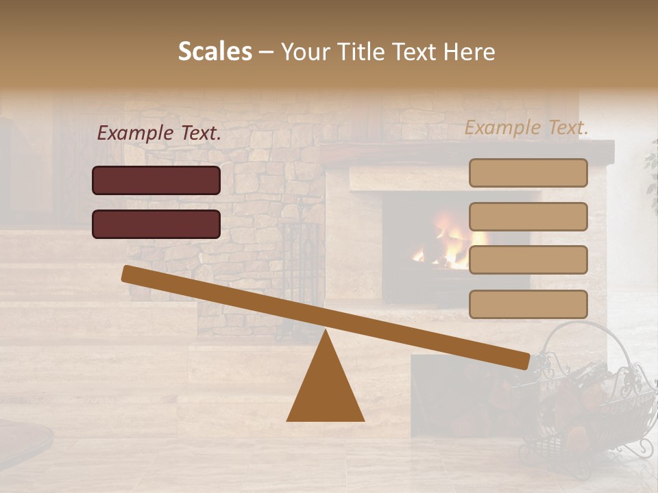 Fire Place In Living Room PowerPoint Template