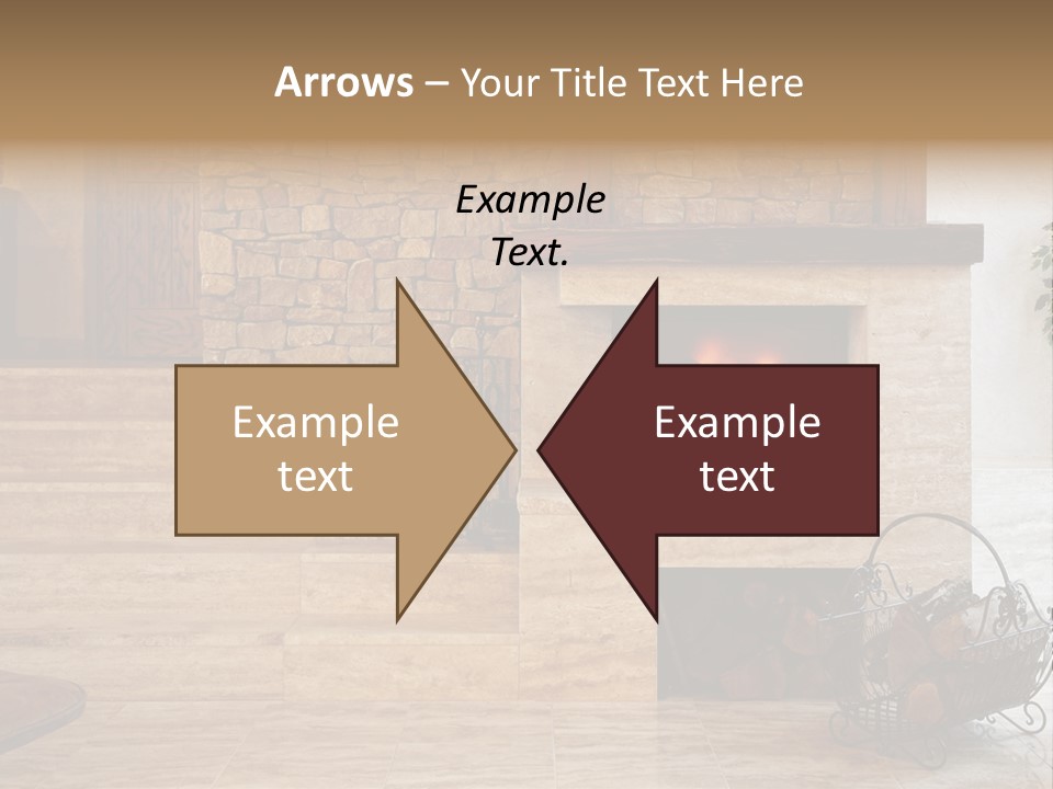 Fire Place In Living Room PowerPoint Template