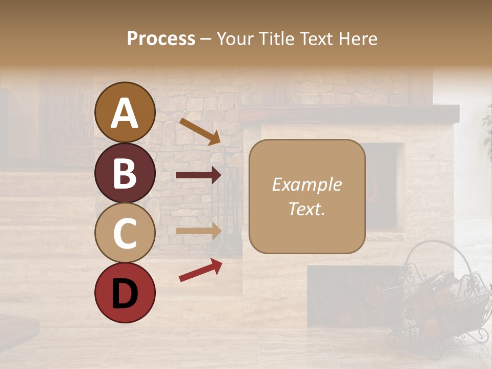 Fire Place In Living Room PowerPoint Template