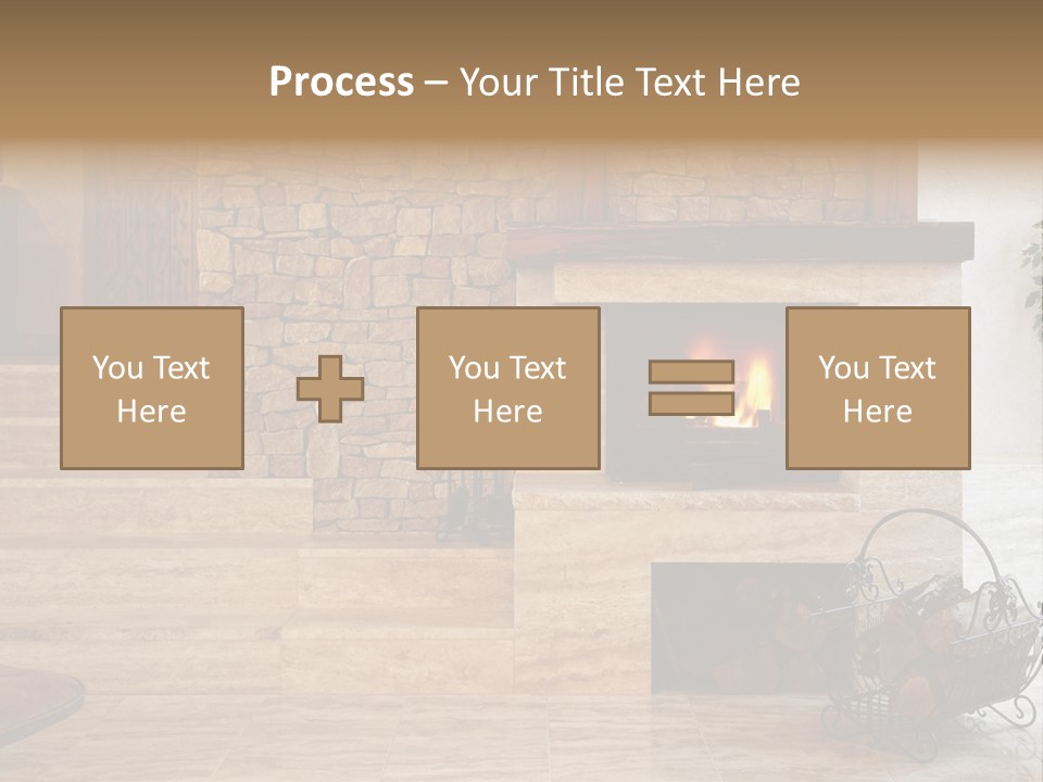 Fire Place In Living Room PowerPoint Template