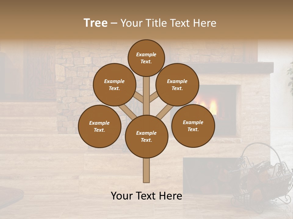 Fire Place In Living Room PowerPoint Template