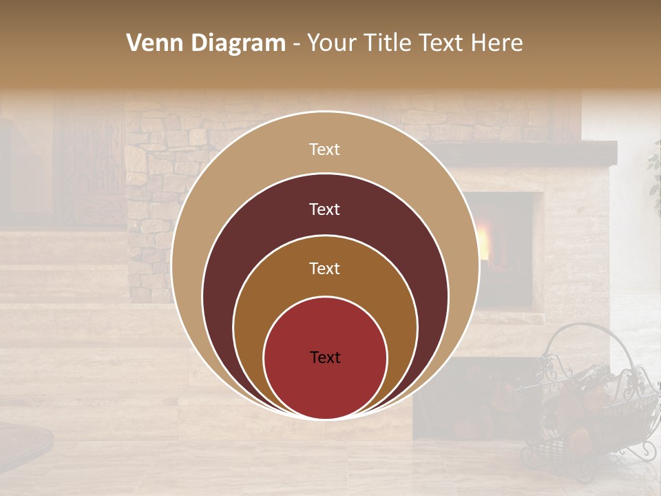 Fire Place In Living Room PowerPoint Template