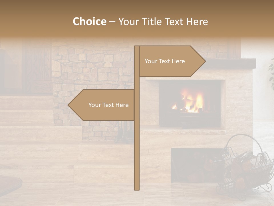 Fire Place In Living Room PowerPoint Template
