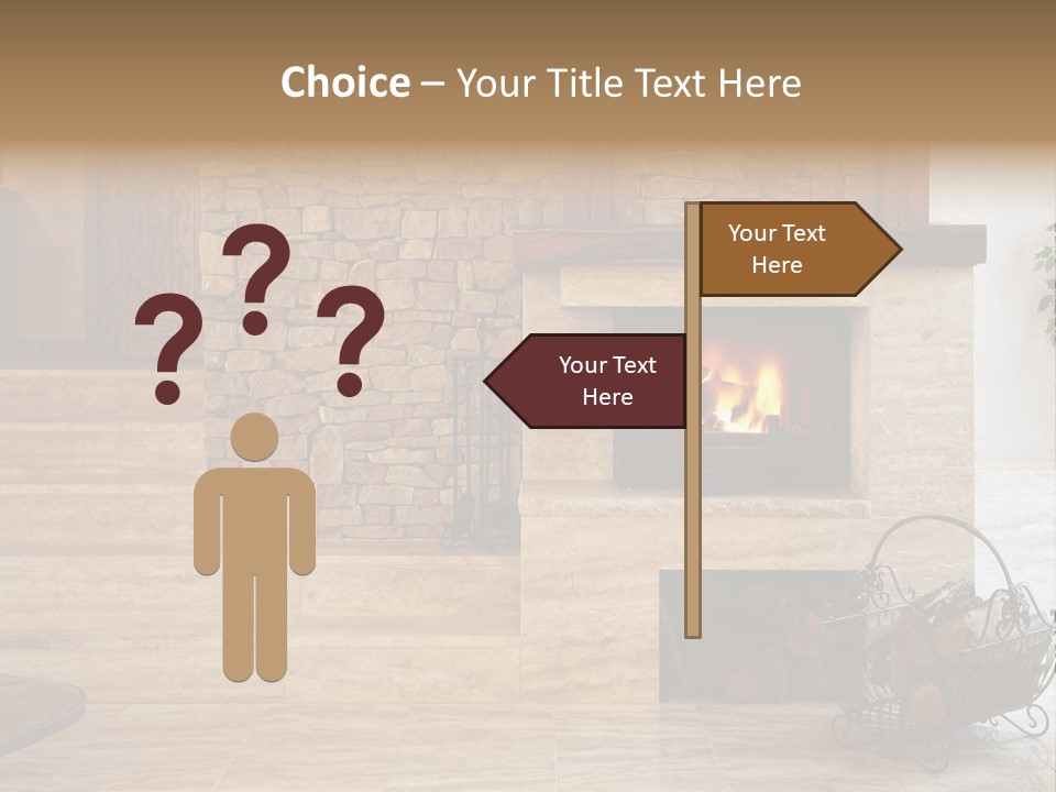 Fire Place In Living Room PowerPoint Template