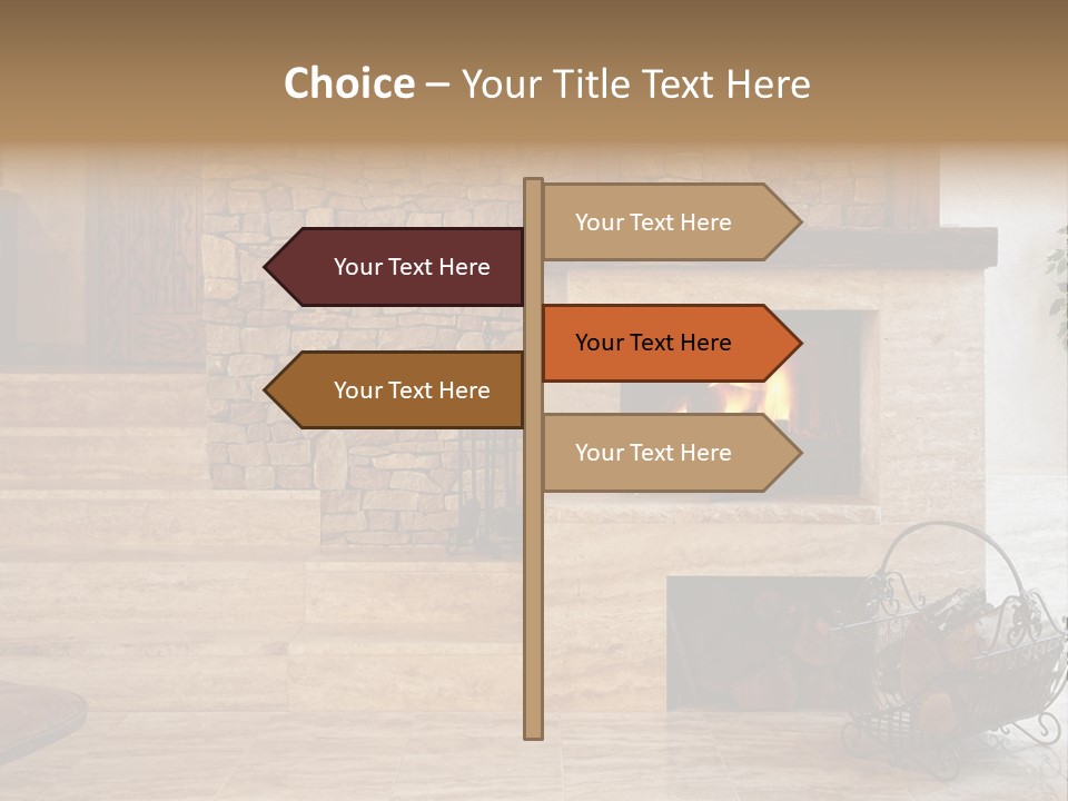 Fire Place In Living Room PowerPoint Template