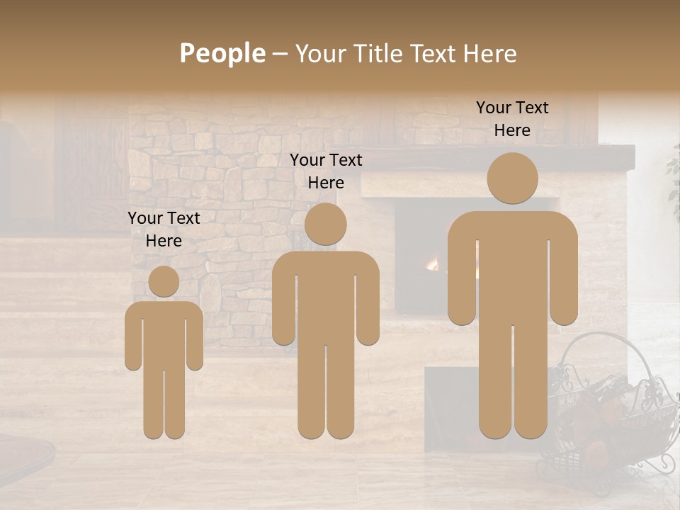 Fire Place In Living Room PowerPoint Template