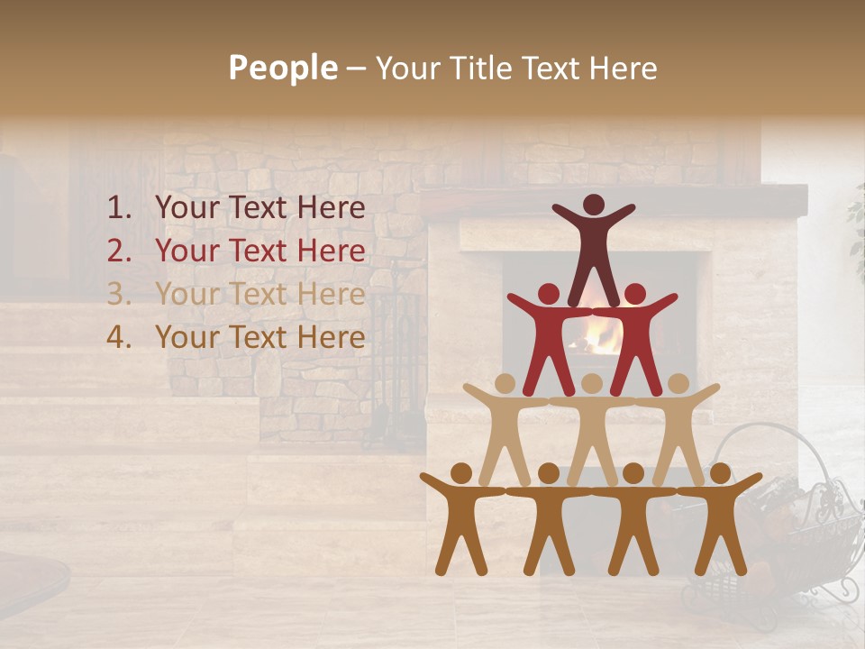 Fire Place In Living Room PowerPoint Template