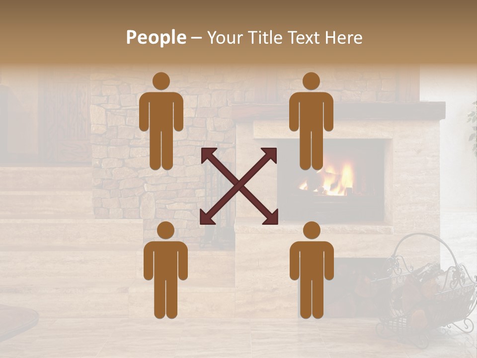 Fire Place In Living Room PowerPoint Template