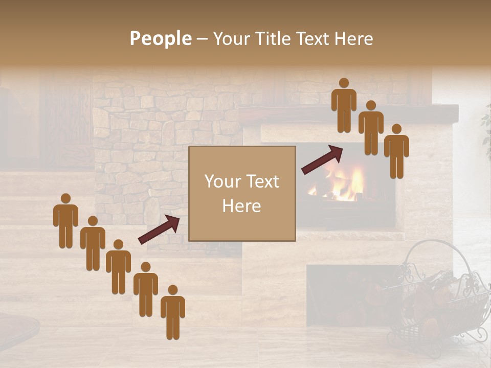 Fire Place In Living Room PowerPoint Template