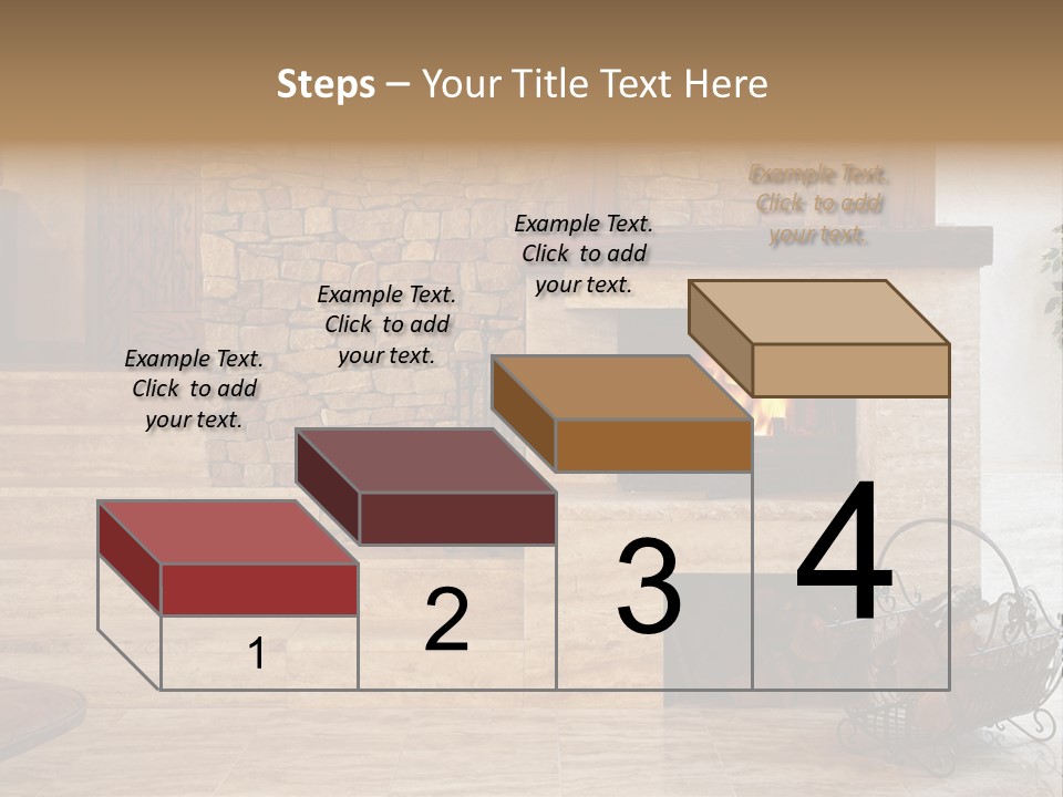 Fire Place In Living Room PowerPoint Template