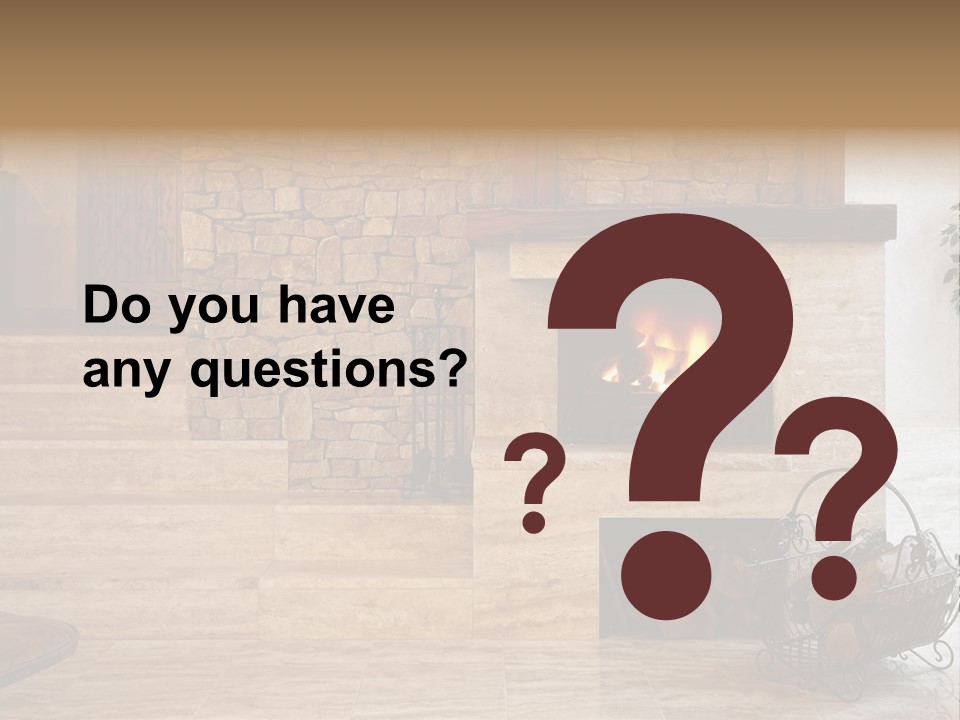 Fire Place In Living Room PowerPoint Template