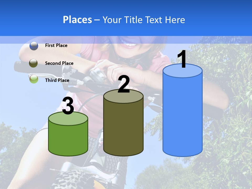 Portrait Of A Teenage Girl On A Bicycle In Summer Park Outdoors PowerPoint Template